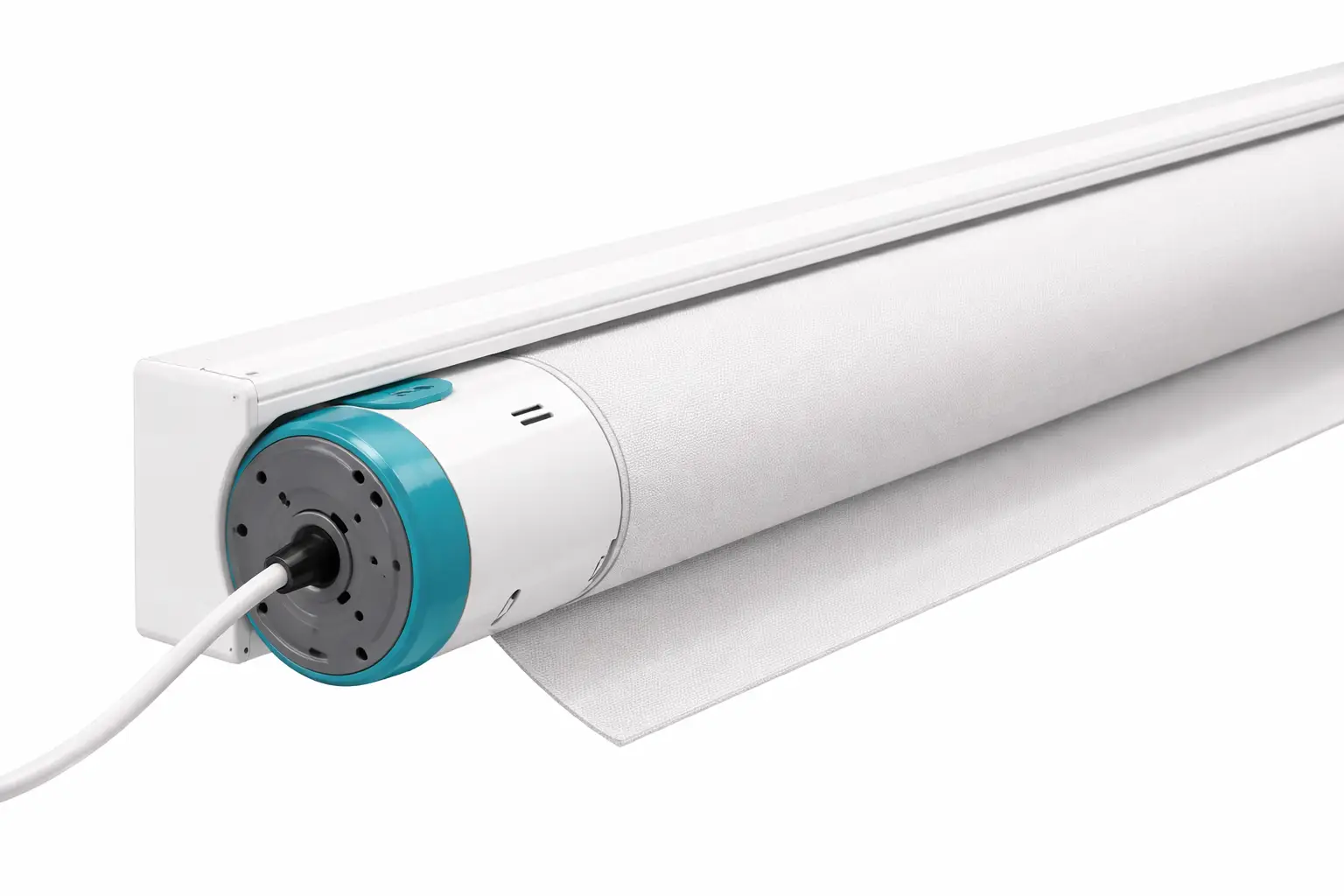 Motor til rullegardin som muliggjør automatisk og stillegående betjening