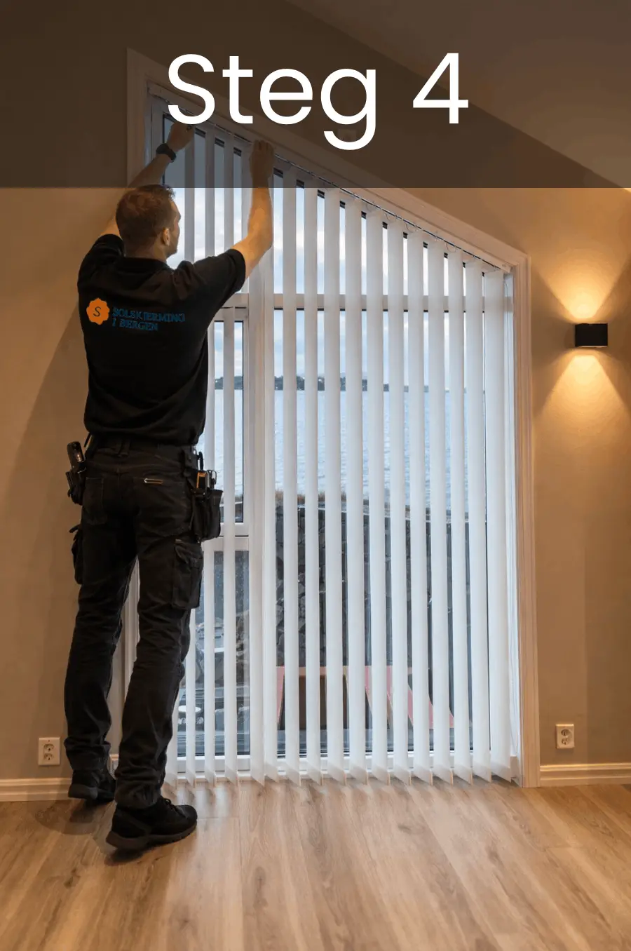 Montering av lamellgardiner i bolig i Bergen